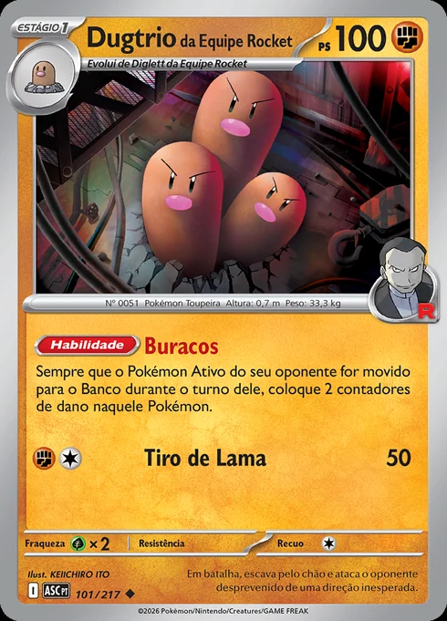Dugtrio da Equipe Rocket, ME2.5 101/217, Incomum