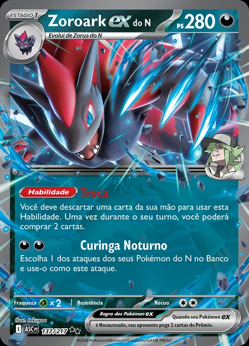 Zoroark ex do N, ME2.5 137/217, Rara Dupla