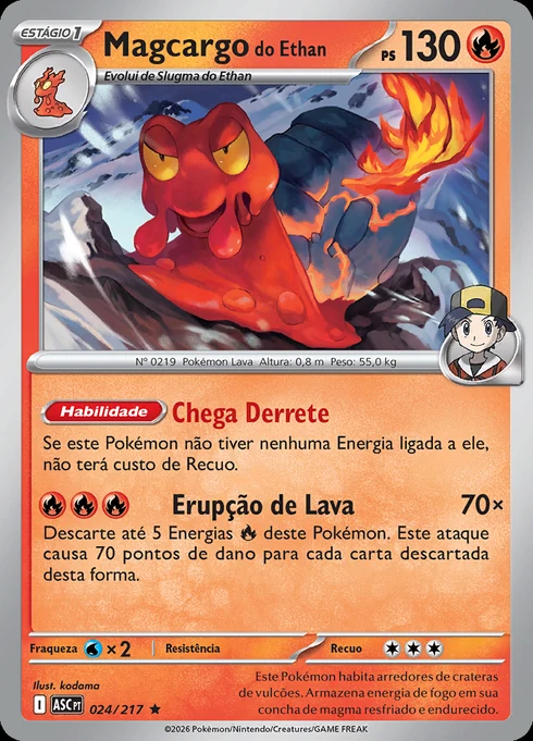 Magcargo do Ethan, ME2.5 024/217, Rara