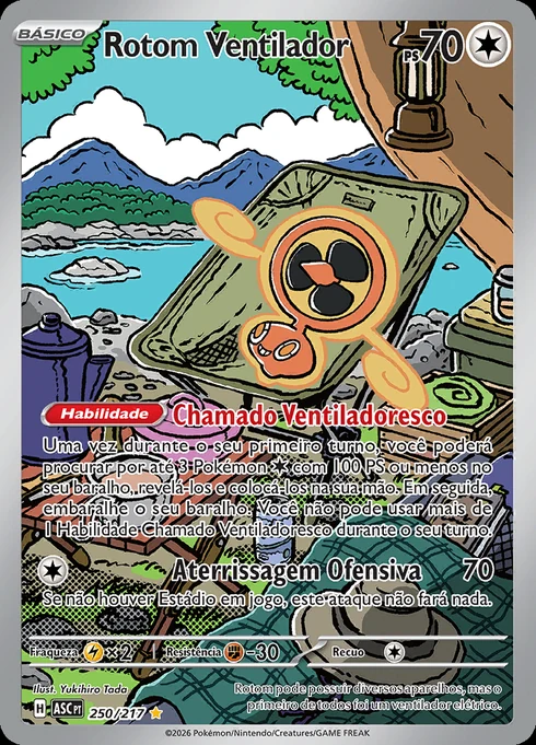 Rotom Ventilador, ME2.5 250/217, Rara Ilustração