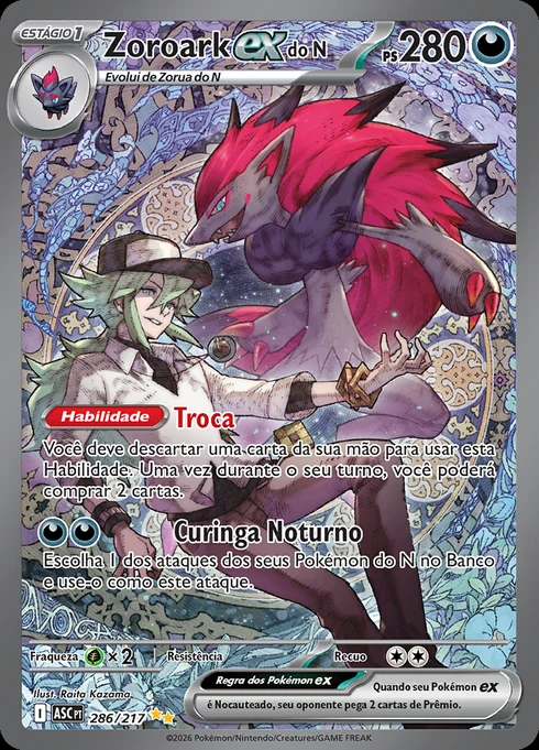 Zoroark ex do N, ME2.5 286/217, Rara Ilustração Especial