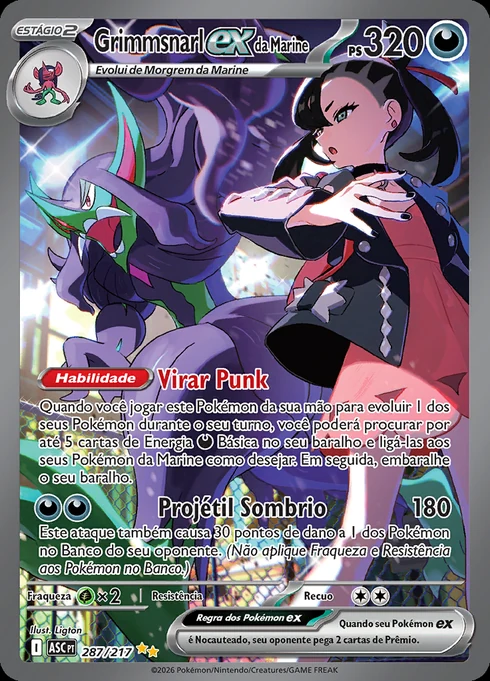 Grimmsnarl ex da Marine, ME2.5 287/217, Rara Ilustração Especial