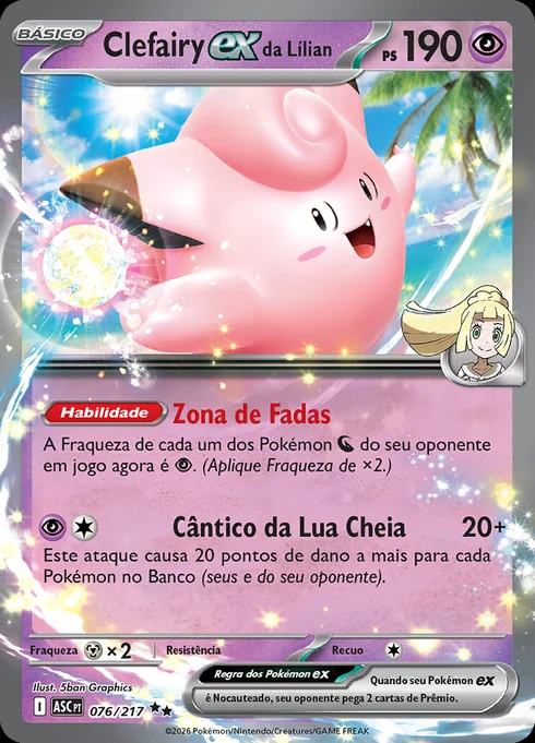 Clefairy ex da Lílian, ME2.5 076/217, Rara Dupla