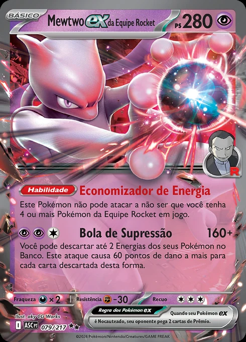 Mewtwo ex da Equipe Rocket, ME2.5 079/217, Rara Dupla