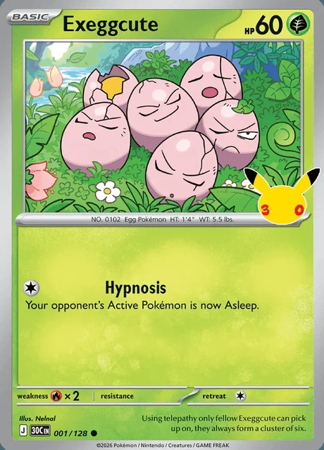 Exeggcute, 30C 001/128, Comum