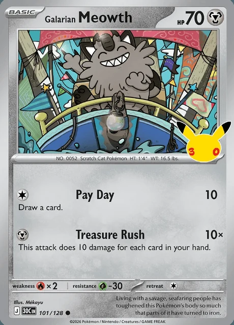 Meowth de Galar, 30C 101/128, Comum