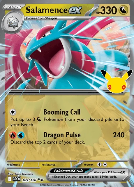 Salamence ex, 30C 109/128, Rara Dupla