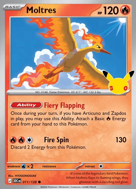 Moltres, 30C 011/128, Comum