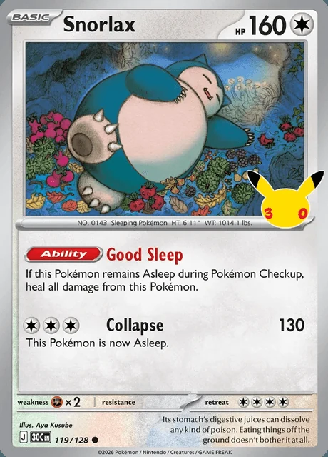 Snorlax, 30C 119/128, Comum
