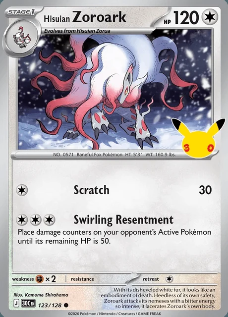 Zoroark de Hisui, 30C 123/128, Comum
