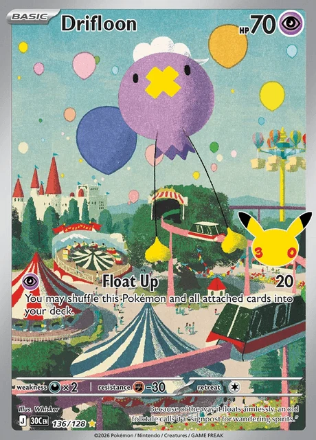 Drifloon, 30C 136/128, Rara Ilustração