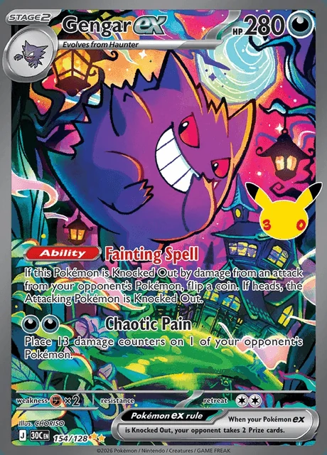 Gengar ex, 30C 154/128, Rara Ilustração Especial