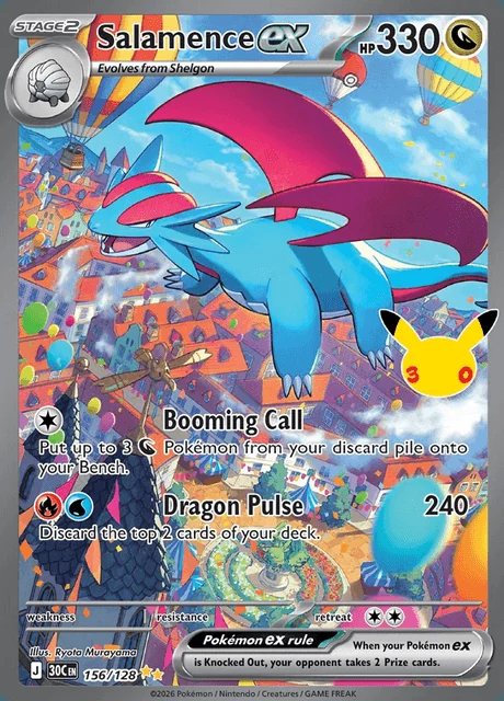 Salamence ex, 30C 156/128, Rara Ilustração Especial