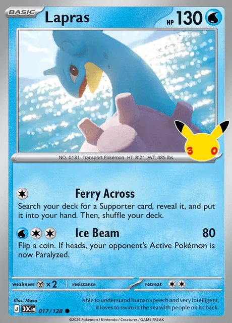 Lapras, 30C 017/128, Comum