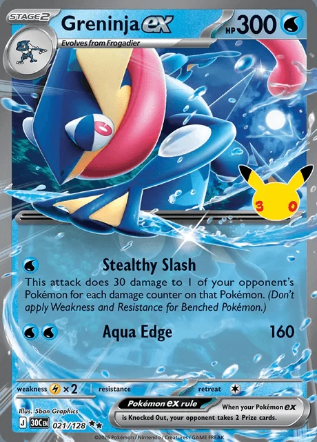 Greninja ex, 30C 021/128, Rara Dupla