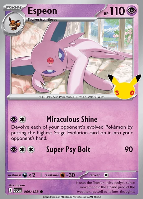 Espeon, 30C 069/128, Comum