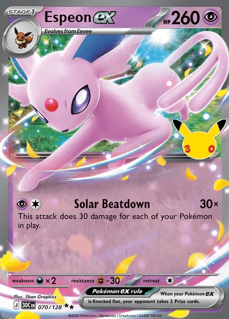 Espeon ex, 30C 070/128, Rara Dupla