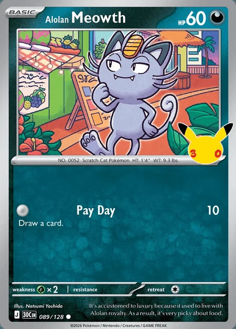 Meowth de Alola, 30C 089/128, Comum