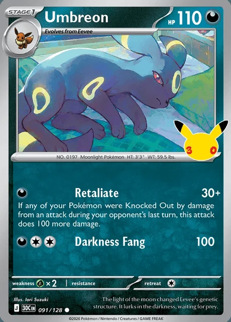 Umbreon, 30C 091/128, Comum