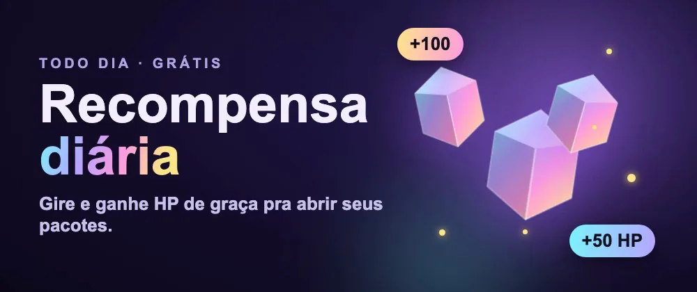 Roleta diária: 1 giro grátis por dia, de 5 a 100 HP